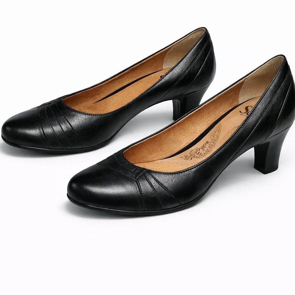 SOFFT Black Leather Career Pumps Shoes Size 8.5M